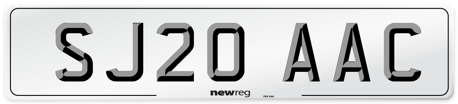 SJ20 AAC Number Plate from New Reg